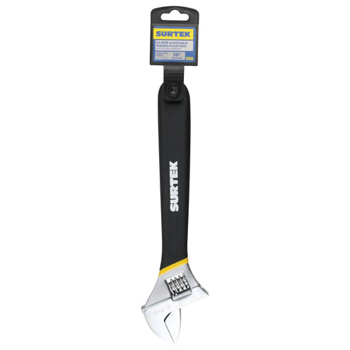 Llave Ajustable Cromada Con Mango Rubber Grip De Plastisol 10, Surtek 510P