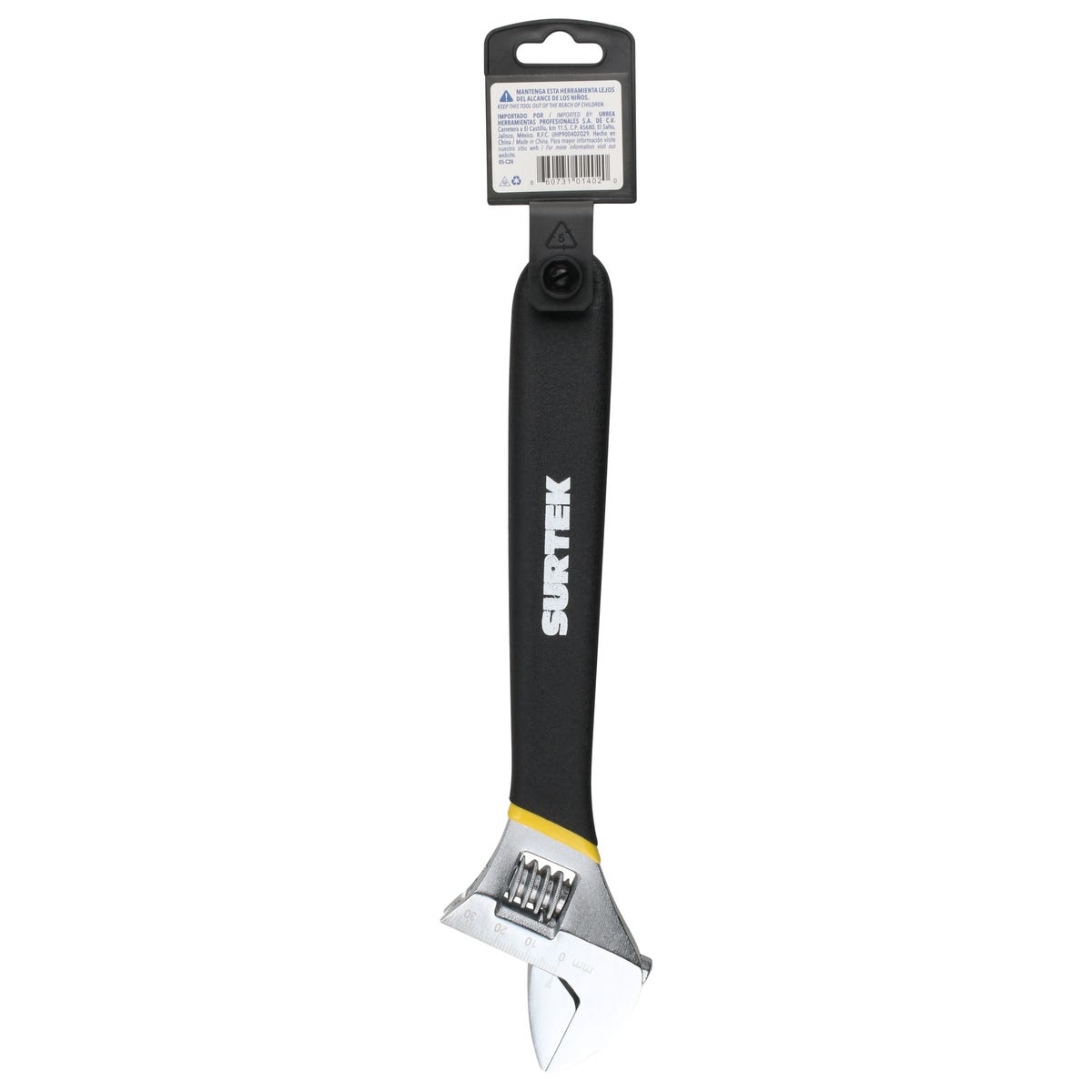 Llave Ajustable Cromada Con Mango Rubber Grip De Plastisol 10, Surtek 510P