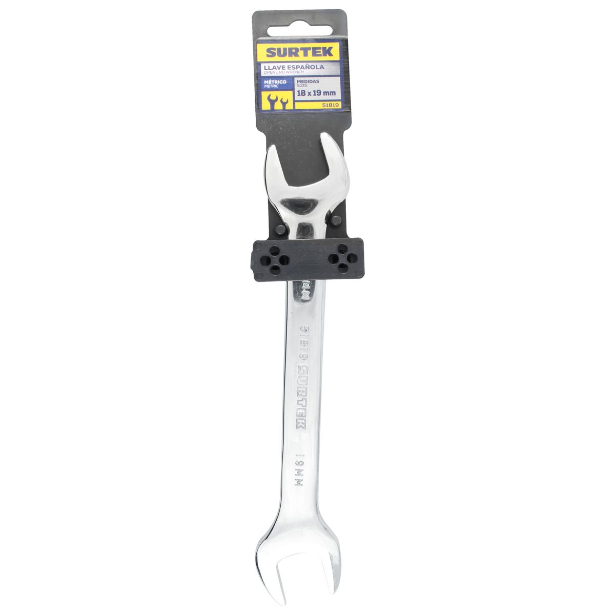 Llave Española Pulido Espejo Métrica, 18 x 19mm, Surtek 51819