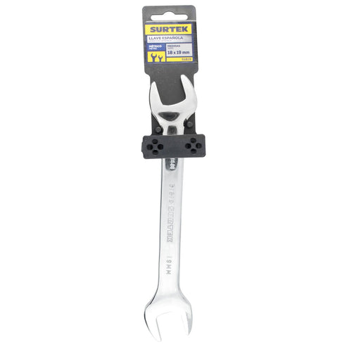 Llave Española Pulido Espejo Métrica, 18 x 19mm, Surtek 51819