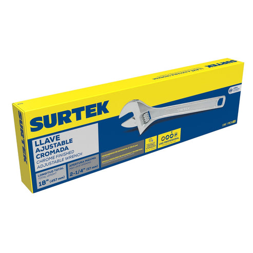 Llave Ajustable Cromada 18 2-1/4, Surtek 518