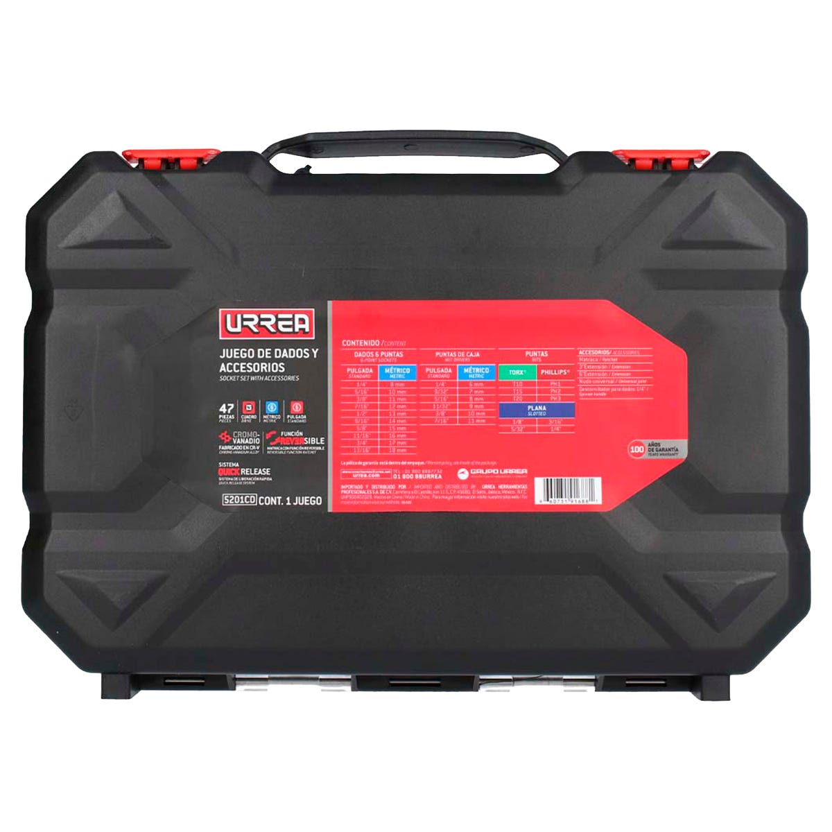Juego De Dados Y Accesorios Cuadro De 3/8 Urrea 5201CD