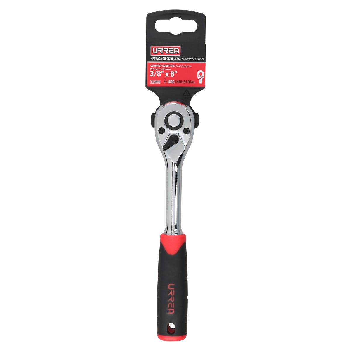 Matraca Reversible 3/8" Mango Bimaterial Urrea 5249IX
