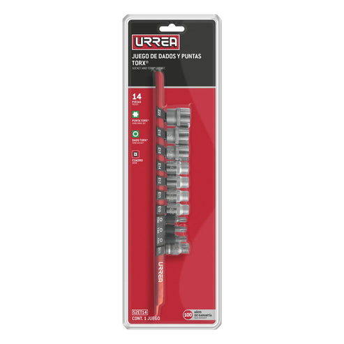 Juego De Dados Con Punta Torx Y Torx Hembra Urrea 52ET14