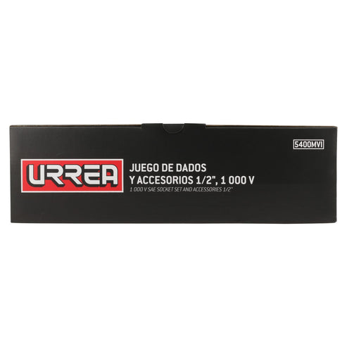 Juego De Dados Y Accesorios Cuadro De 1/2 Métricos Para 1000 V, Caja Plástica, Urrea 5400MVI