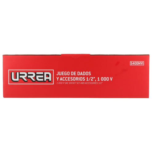 Juego De Dados Y Accesorios Cuadro De 1/2 Métricos Para 1000 V, Caja Plástica, Urrea 5400MVI