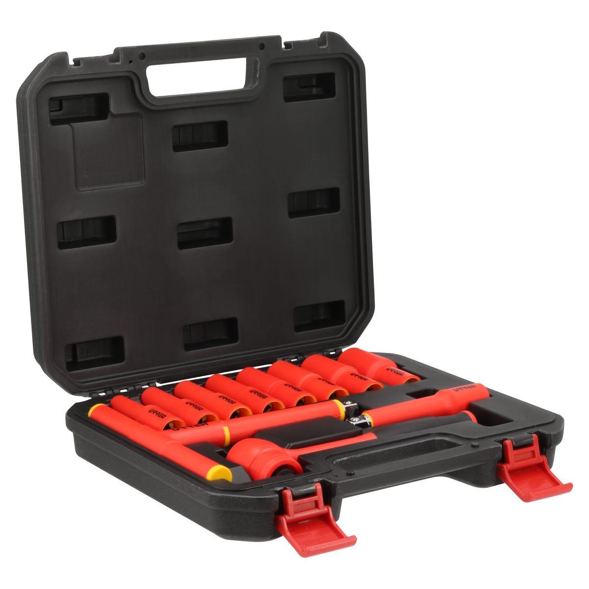 Juego De Dados Y Accesorios Cuadro De 1/2 Métricos Para 1000 V, Caja Plástica, Urrea 5400MVI
