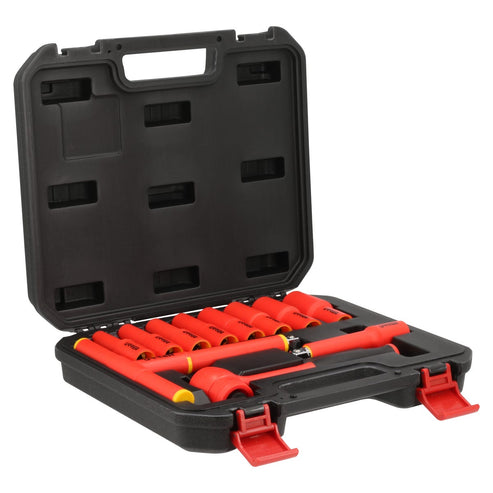 Juego De Dados Y Accesorios Cuadro De 1/2 Métricos Para 1000 V, Caja Plástica, Urrea 5400MVI