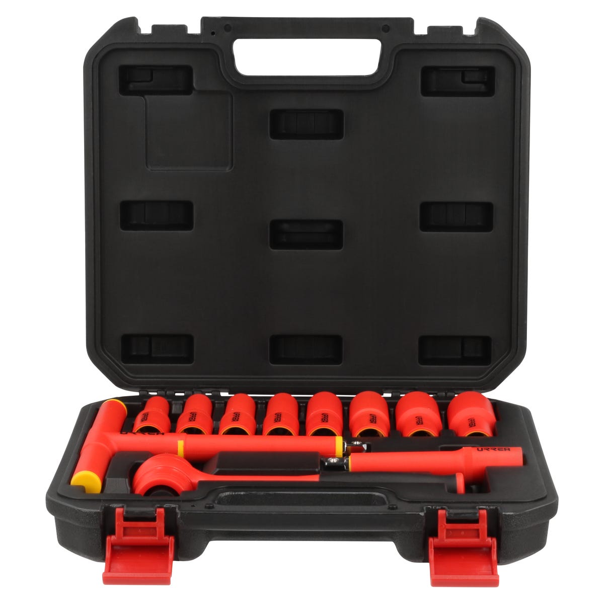 Juego De Dados Y Accesorios Cuadro De 1/2 Métricos Para 1000 V, Caja Plástica, Urrea 5400MVI