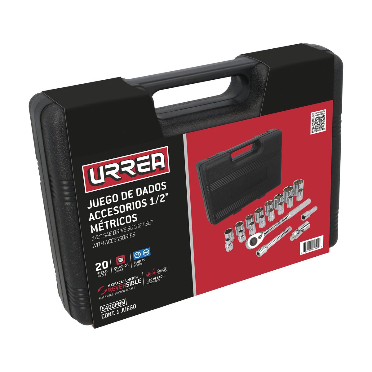 Juego De Dados Y Accesorios Cuadro De 1/2 Urrea 5400PBM