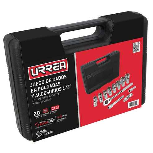 Juego De Dados Y Accesorios Cuadro De 1/2 En Urrea 5400PB
