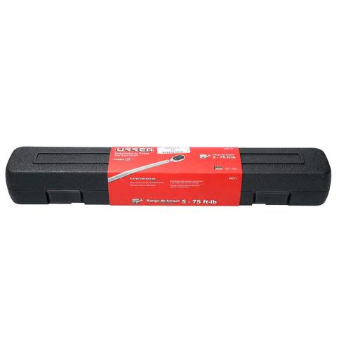 Torquímetro De Trueno Una Escala Cuadro De 3/8, 5-75 ft-lb, Urrea 6007FL