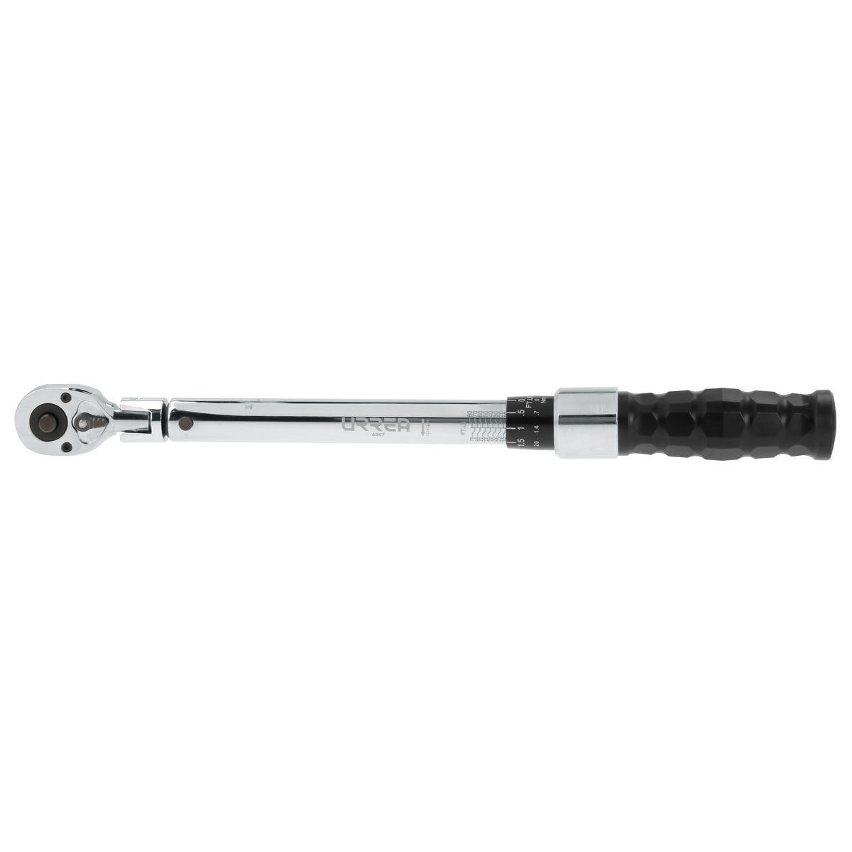 Torquímetro De Trueno Escala Dual Cabeza Flexible Cuadro De 3/8, 10-80 ft-lb (16-105 Nm), Urrea 6007
