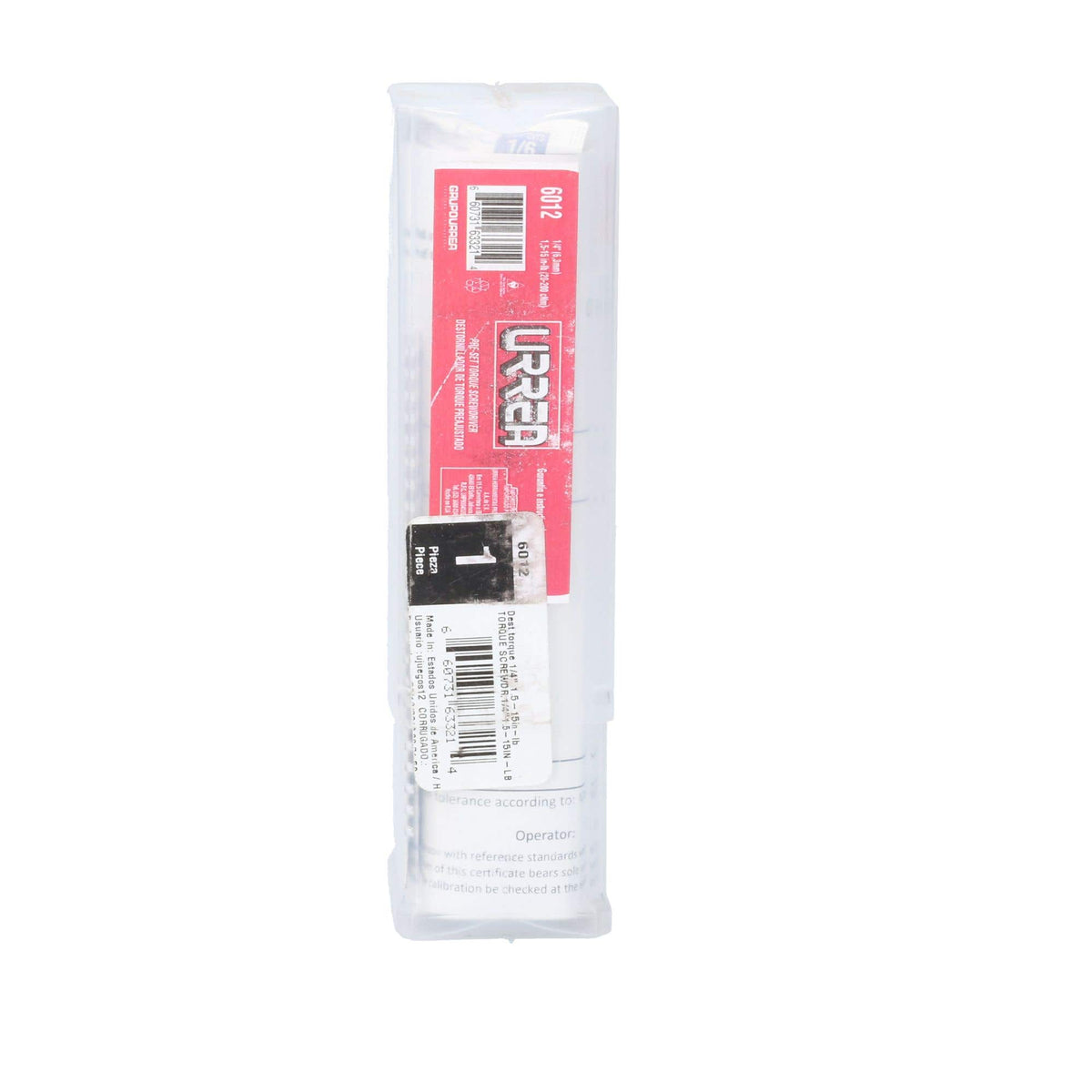 Destornillador De Torque Preajustado Con Mango Plástico Cuadro De 1/4, 1.5-15 in-lb, Urrea 6012