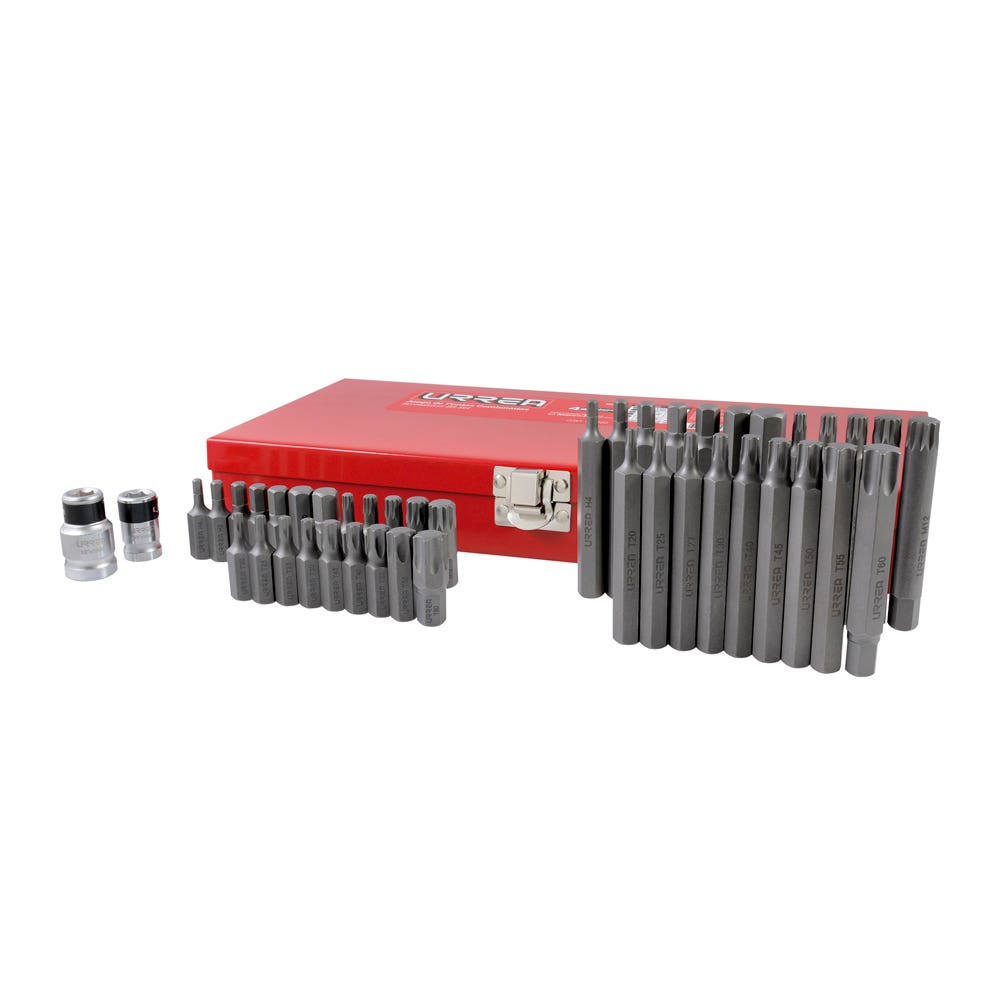 Juego Combinado De Puntas Hexágono De 3/8 Con Adaptadores, 44 Piezas En Caja Metalica, Urrea 60244