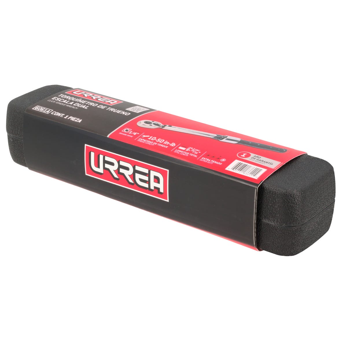 Torquímetro De Trueno Escala Dual Cuadro De 1/4, 10-50 in-lb (1.1-5.6 Nm), Urrea 6061A