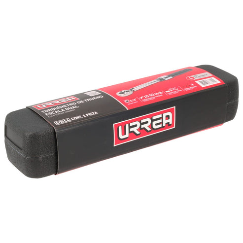 Torquímetro De Trueno Escala Dual Cuadro De 1/4, 10-50 in-lb (1.1-5.6 Nm), Urrea 6061A