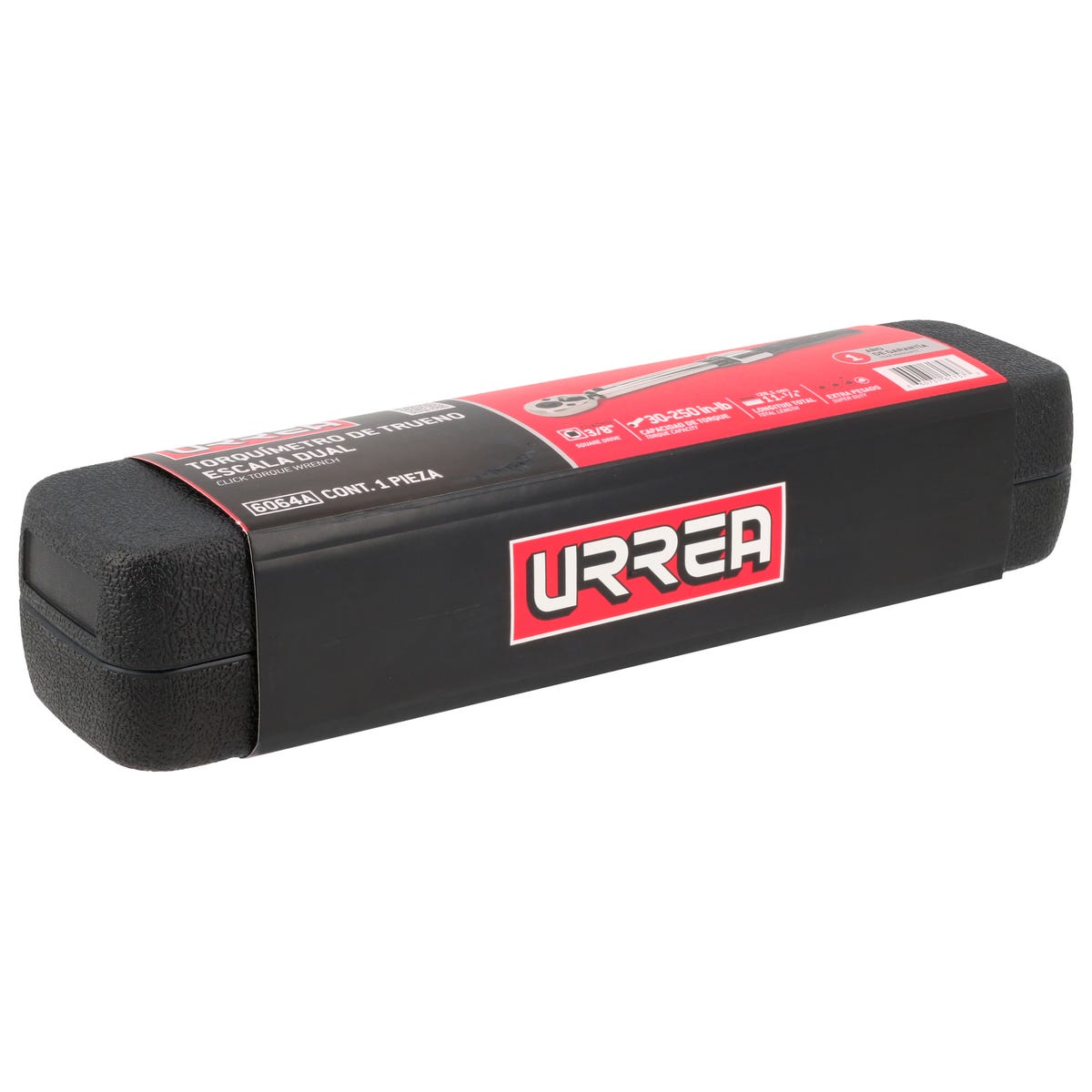 Torquímetro De Trueno Escala Dual Cuadro De 3/8, 30-250 in-lb (3.3-28.2 Nm), Urrea 6064A