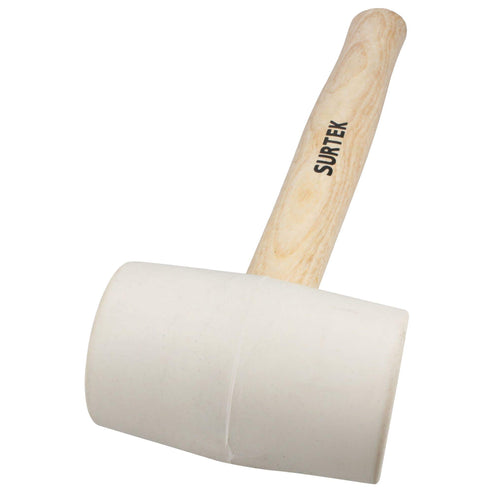 Mazo Con Cabeza De Hule Blanco Con Mango De Madera 12, 8 Oz, Surtek 608B