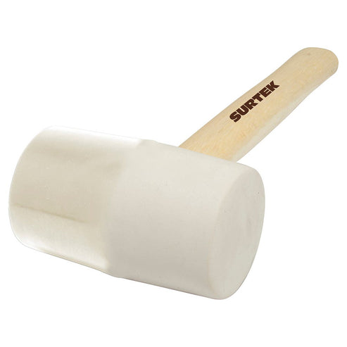 Mazo Con Cabeza De Hule Blanco Con Mango De Madera 12, 8 Oz, Surtek 608B