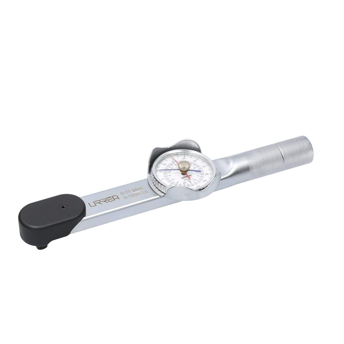 Torquímetro De Carátula Con Cuerpo De Aluminio Cuadro De 3/8, 30-150 in-lb, Urrea 6119