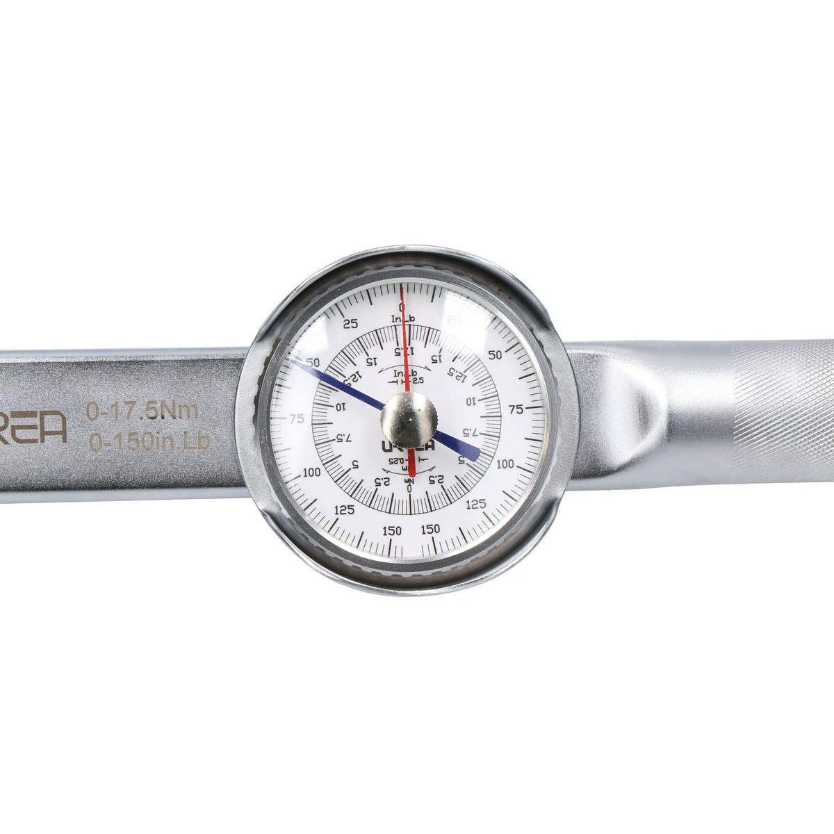 Torquímetro De Carátula Con Cuerpo De Aluminio Cuadro De 3/8, 30-150 in-lb, Urrea 6119
