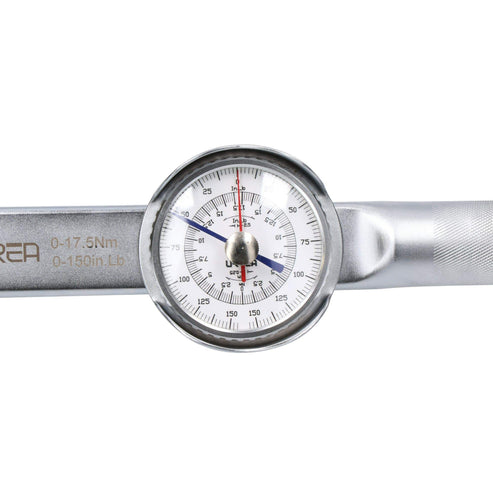 Torquímetro De Carátula Con Cuerpo De Aluminio Cuadro De 3/8, 30-150 in-lb, Urrea 6119