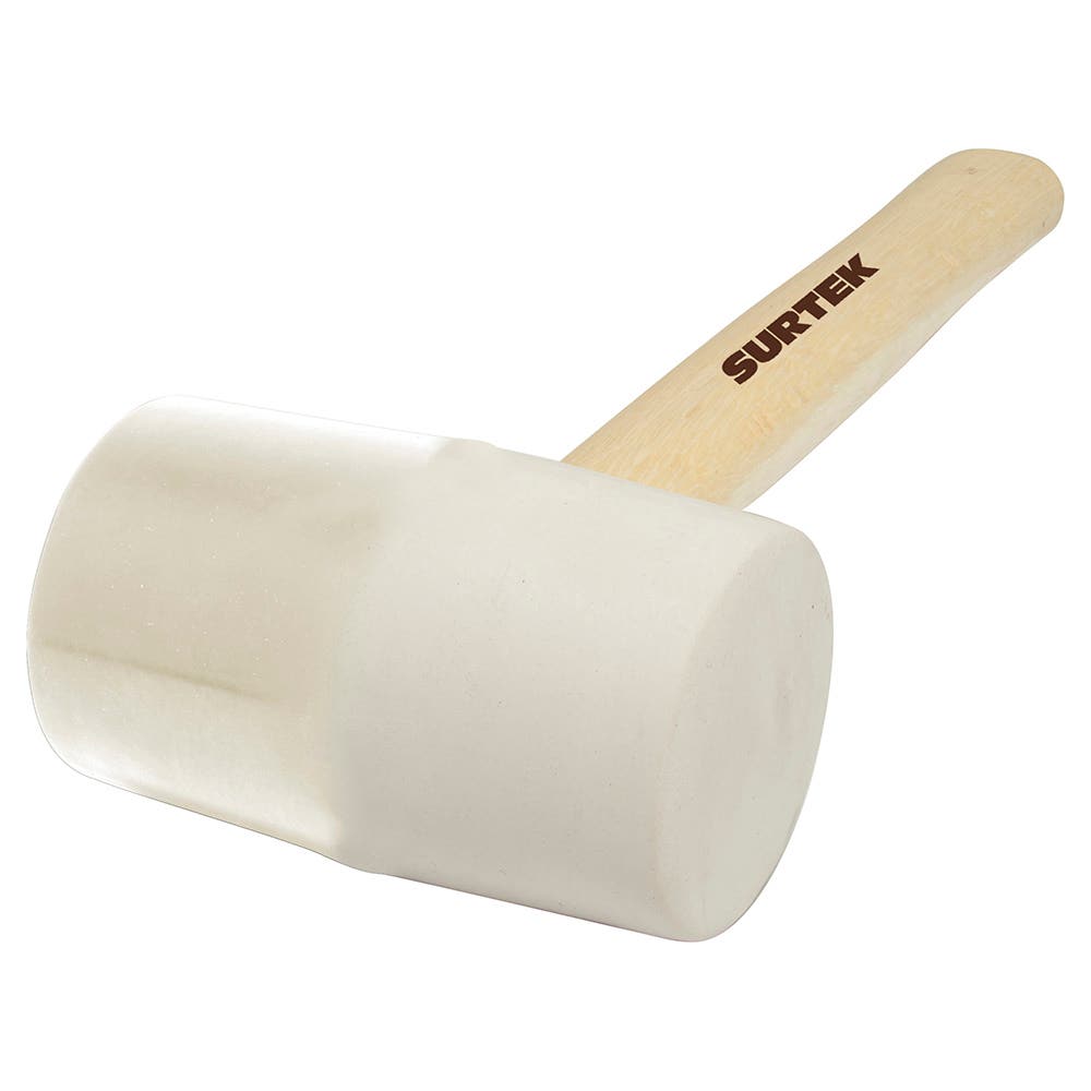 Mazo Con Cabeza De Hule Blanco Con Mango De Madera 14, 16 Oz, Surtek 616B