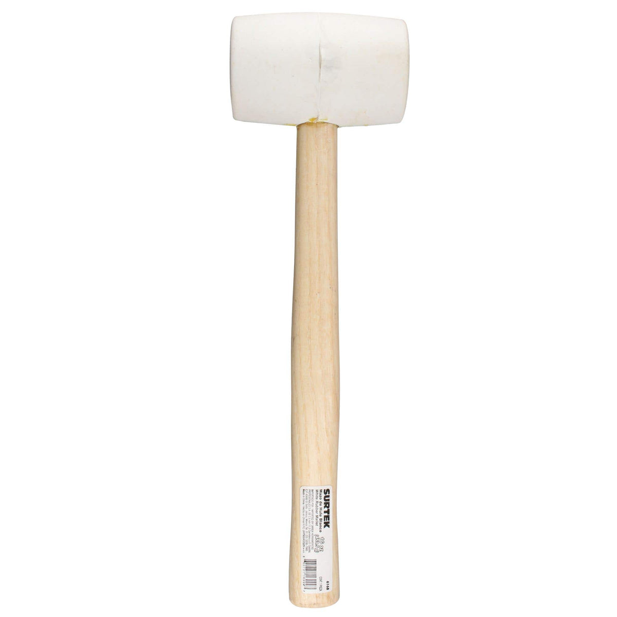 Mazo Con Cabeza De Hule Blanco Con Mango De Madera 14, 16 Oz, Surtek 616B