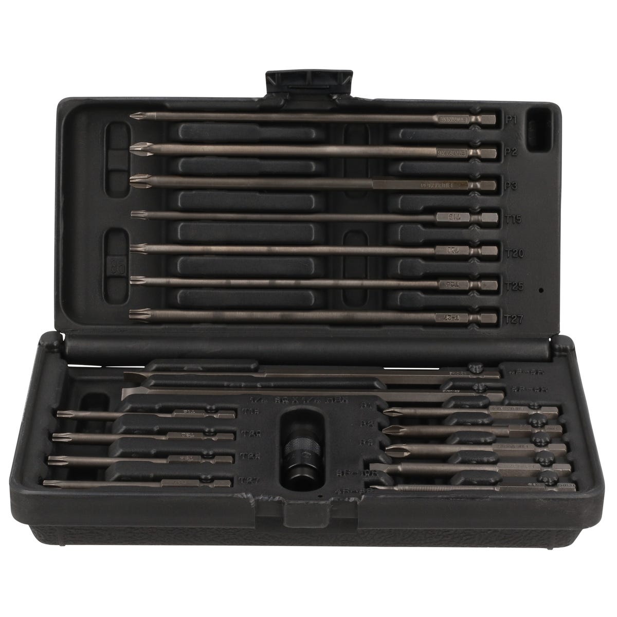 Juego De Puntas De Poder Y Adaptador Rápido Cuadro De 1/4 Quick Release, 19 Pz En Caja Plástica, Urrea 61919X