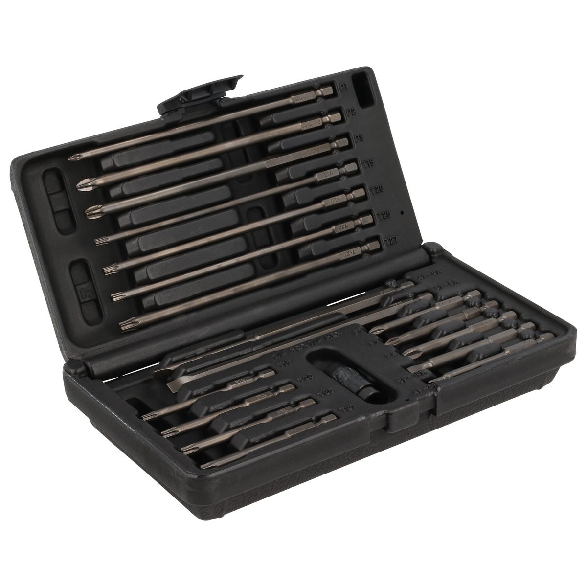 Juego De Puntas De Poder Y Adaptador Rápido Cuadro De 1/4 Quick Release, 19 Pz En Caja Plástica, Urrea 61919X
