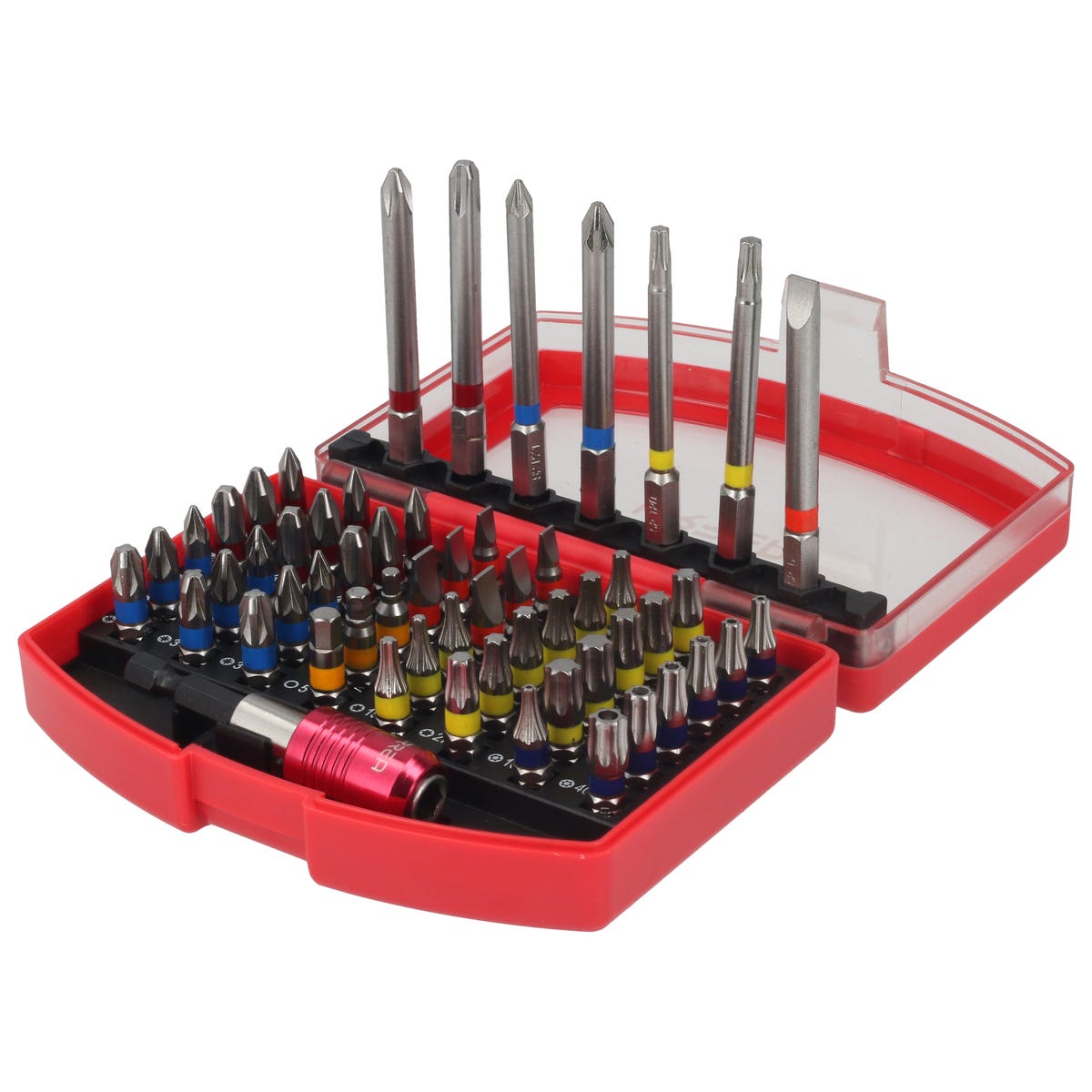 Juego Combinado De Puntas Hexágono De 1/4 Con Adaptador Magnético De Poder, 56pz En CajaP, Urrea 61956