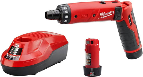 Milwaukee 2101-22 M4 1/4 Hex Screwdriver Kit :M4 1/4" Hex Screwdriver (1)M4 Charger, (2) M4 2.0 Battery