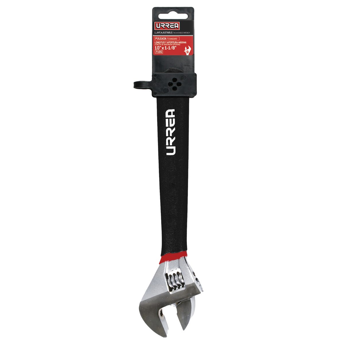 Llave Ajustable Cromada Con Mango Rubber Grip 10, Urrea 710G