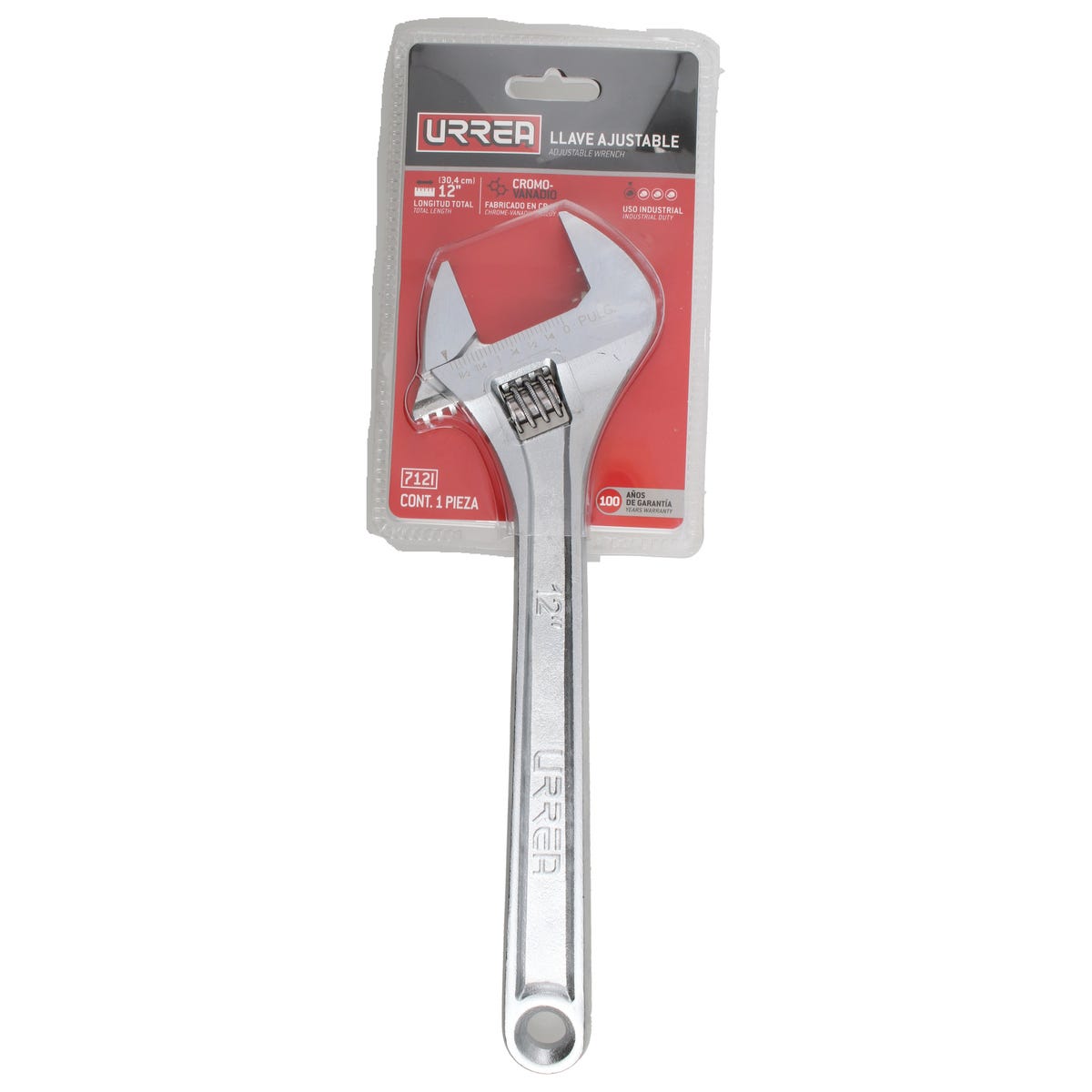 Llave Ajustable Cromada 1-39/64 12, Urrea 712I