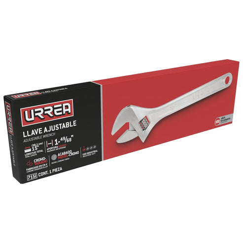 Llave Ajustable Cromada 1-49/64 15, Urrea 715I