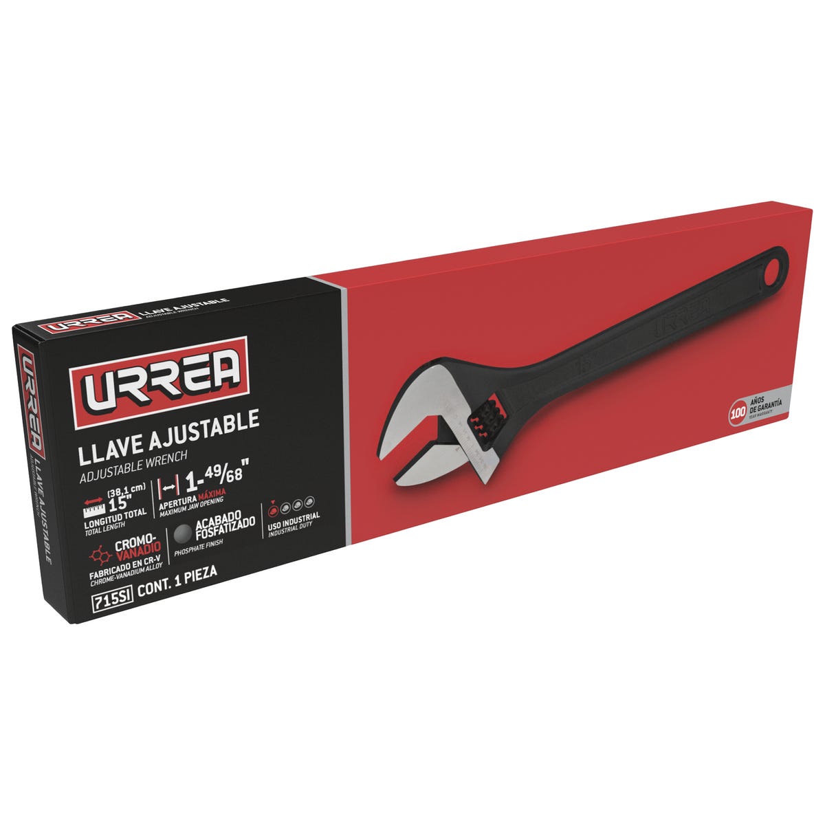 Llave Ajustable Fosfatizada 15, Urrea 715SI