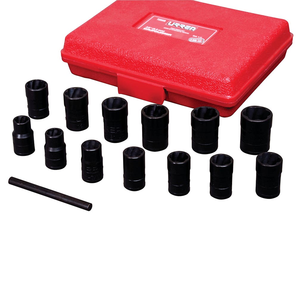 Juego De Extractor Tuercas Barridas 3/8, 14 Piezas, Urrea 7200S