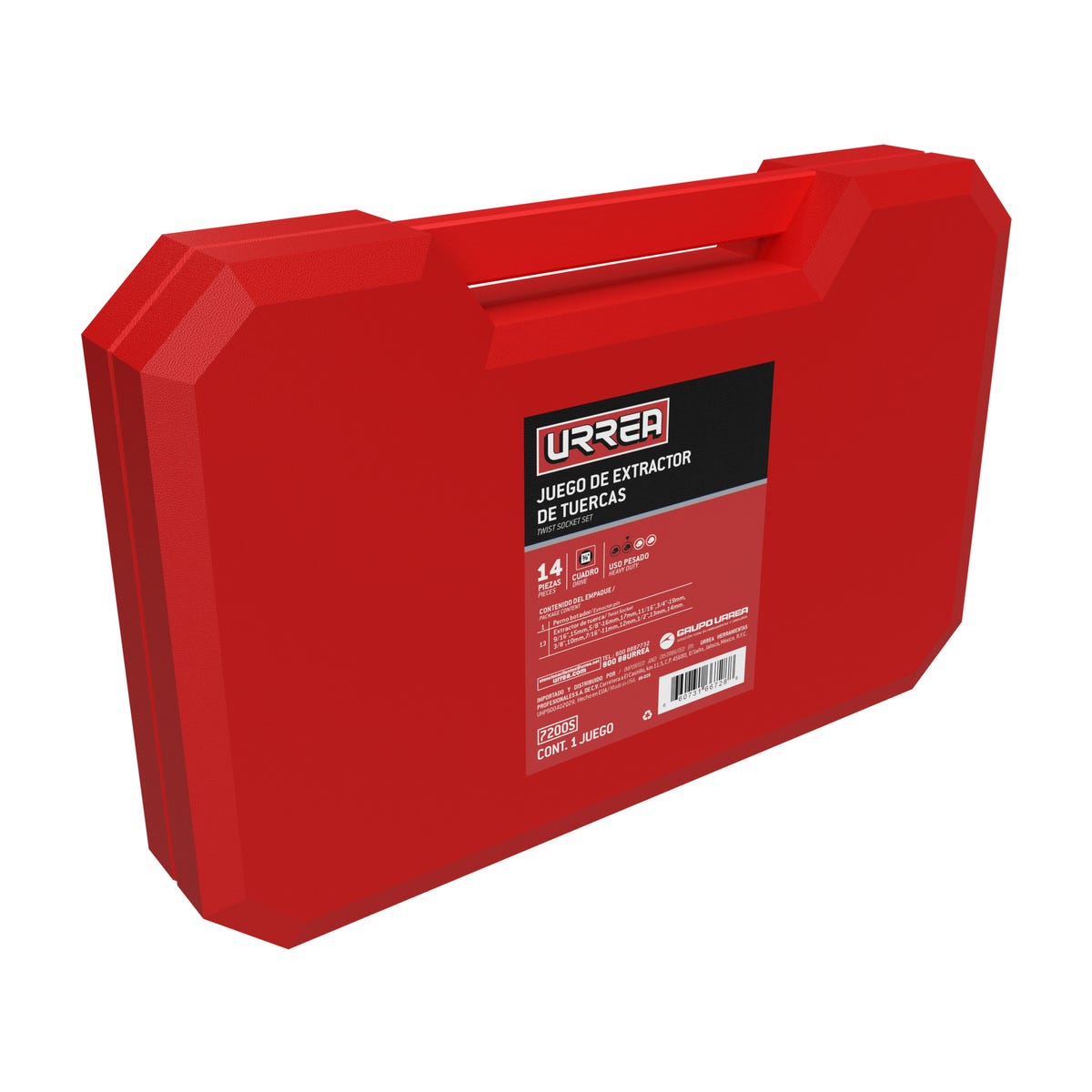 Juego De Extractor Tuercas Barridas 3/8, 14 Piezas, Urrea 7200S