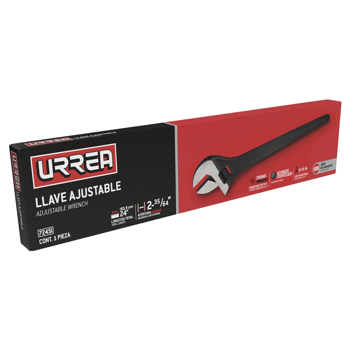 Llave Ajustable Fosfatizada 24, Urrea 724SI