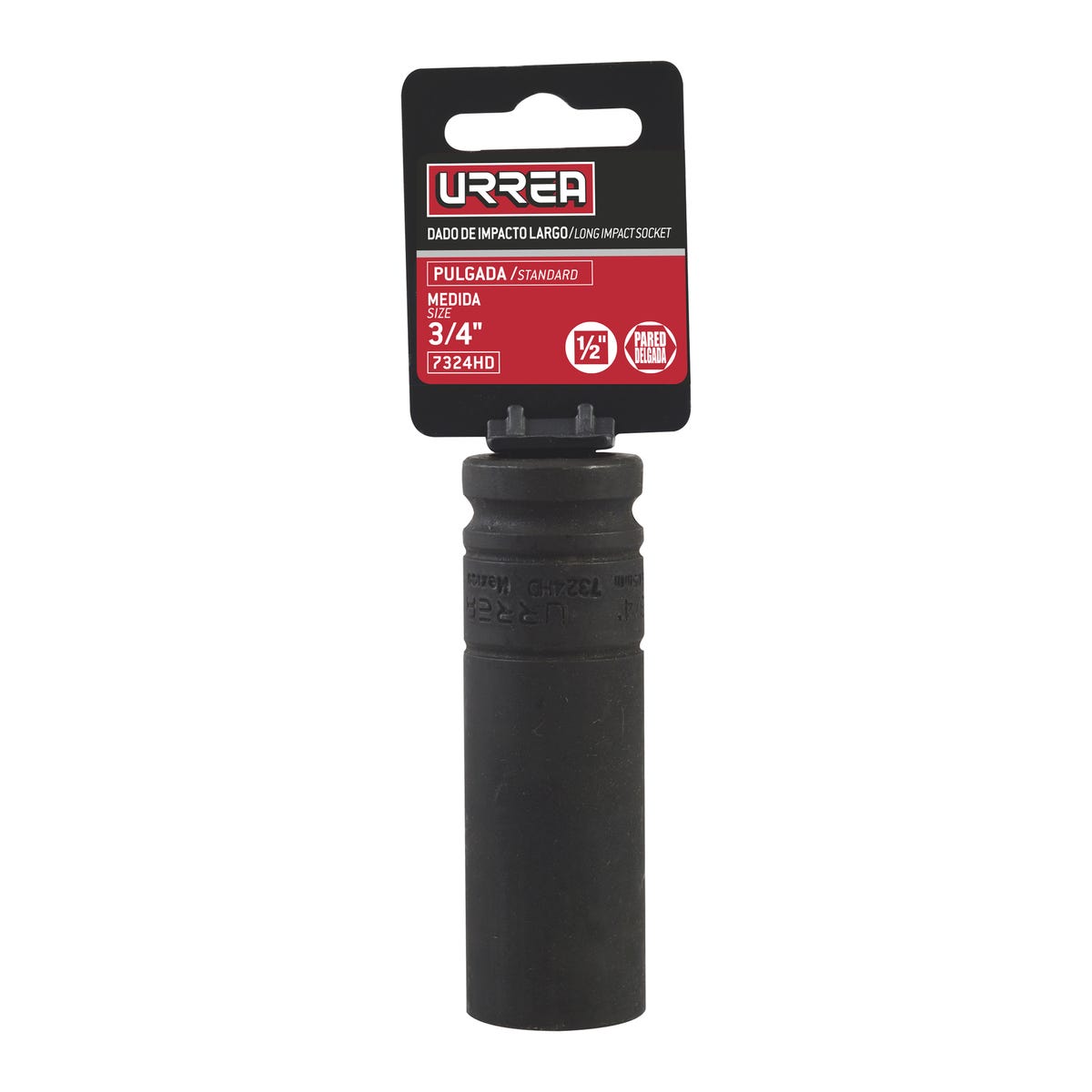 Dado De Impacto Largo Cuadro De 1/2, 6 Puntas, Urrea 7340H