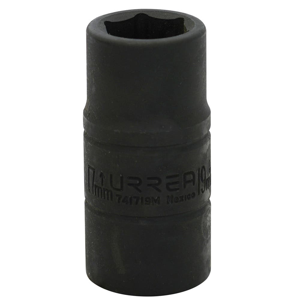 Dado De Impacto Corto Doble Boca Métrico Cuadro De 1/2, 3/4 x 11/16, Urrea 741719M