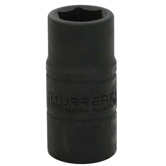 Dado De Impacto Corto Doble Boca Métrico Cuadro De 1/2, 3/4 x 11/16, Urrea 741719M