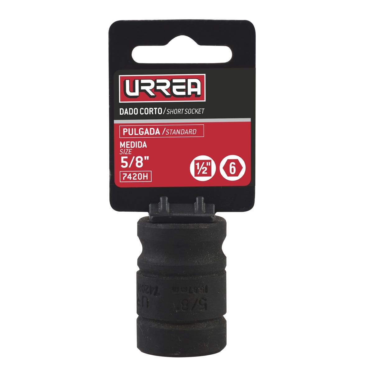 Dado De Impacto Cuadro De 1/2, 6 Puntas, En Urrea 7420H