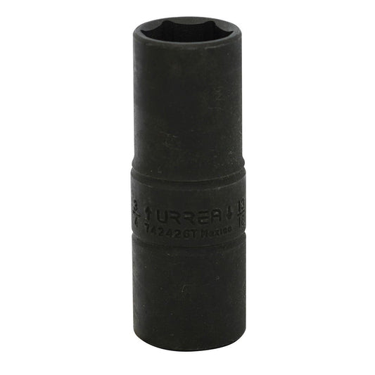 Dado De Impacto Largo Doble Boca En Pulgadas Cuadro De 1/2, 3/4 x 13/16, Urrea 742426T