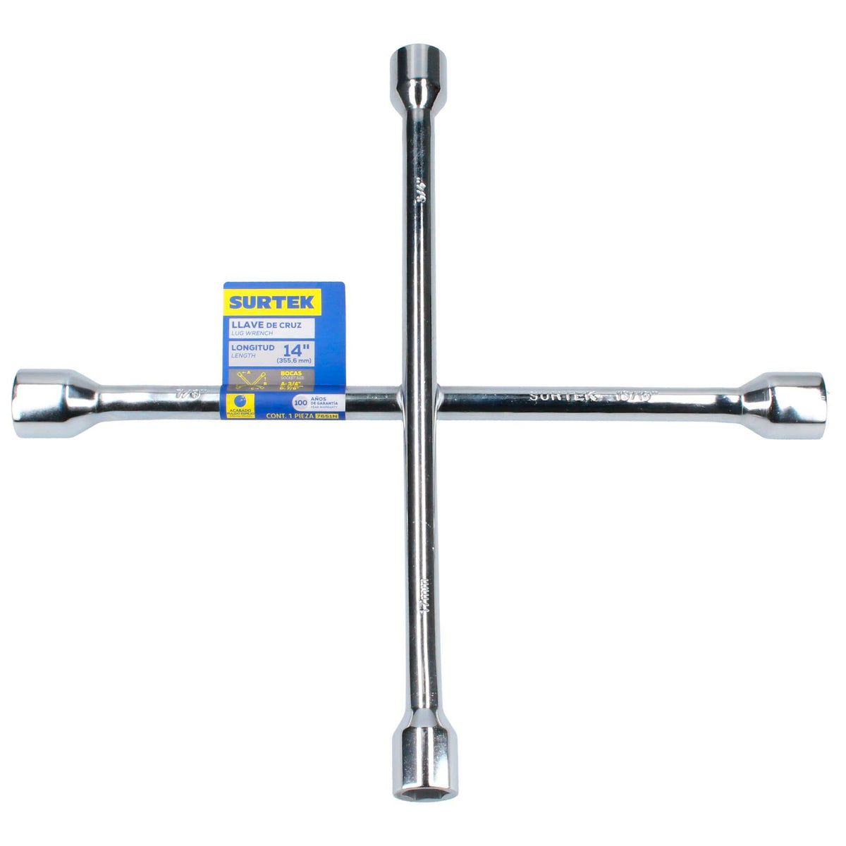 Llave De Cruz Cromada Para Automóvil Y Camionetas Pick-Up, 14, Surtek 7651N
