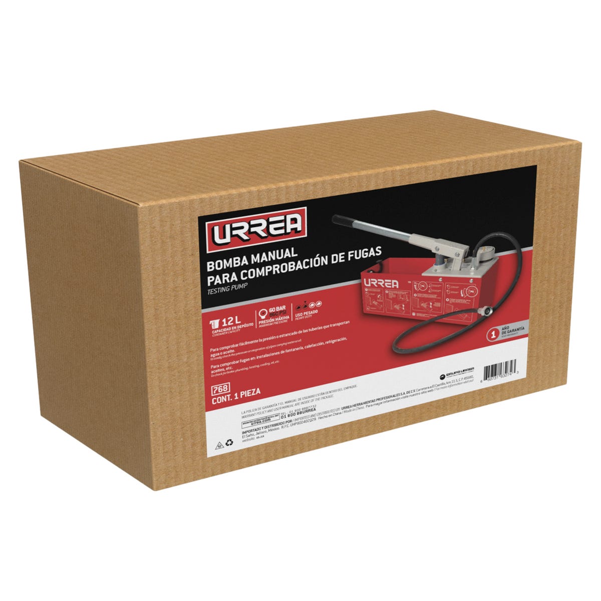 Bomba De Comprobación De Fugas, 60 Bar, Urrea 768