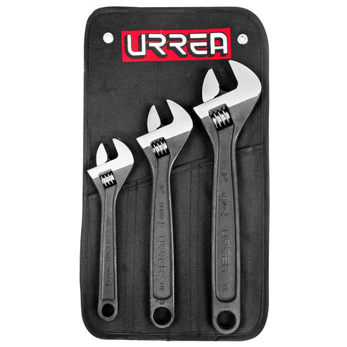 Juego De Llaves Ajustables Fosfatizadas, 3 Piezas En Estuche, Urrea 795S