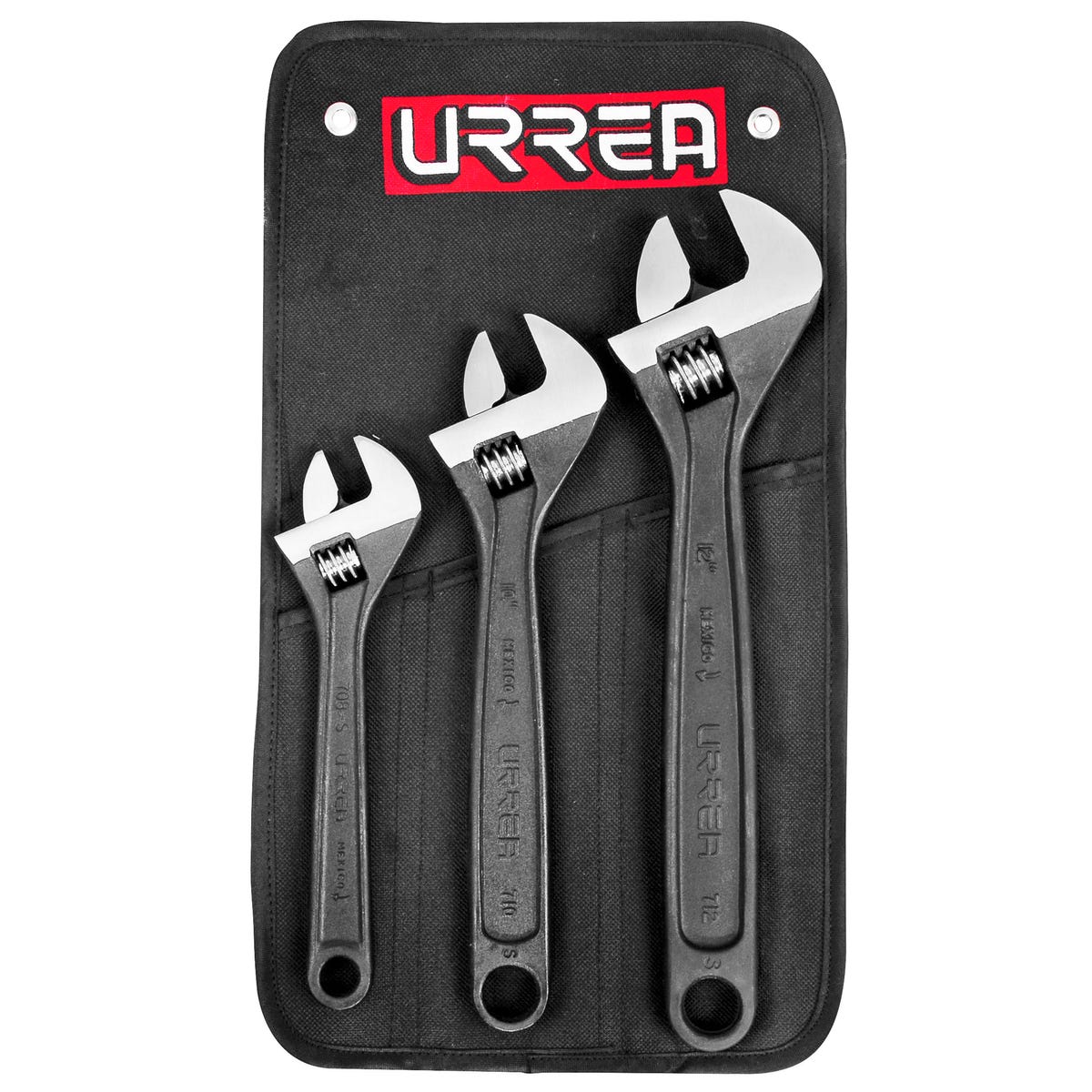 Juego De Llaves Ajustables Fosfatizadas, 3 Piezas En Estuche, Urrea 795S