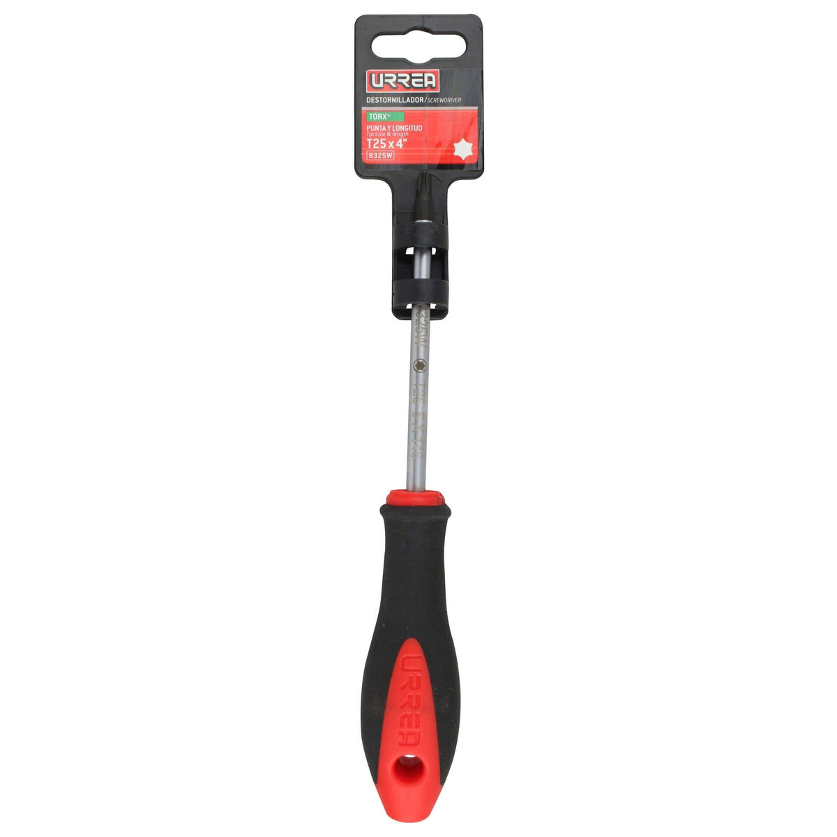 Destornillador Con Mango Bimaterial, Punta Torx Barra Redonda T25 x 4, Urrea 8325W